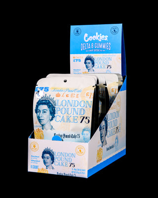 London Pound Cake 75 | Delta 8 25mg 20 ct (500mg/pack)  | GUMMIES  8-Pack Popbox